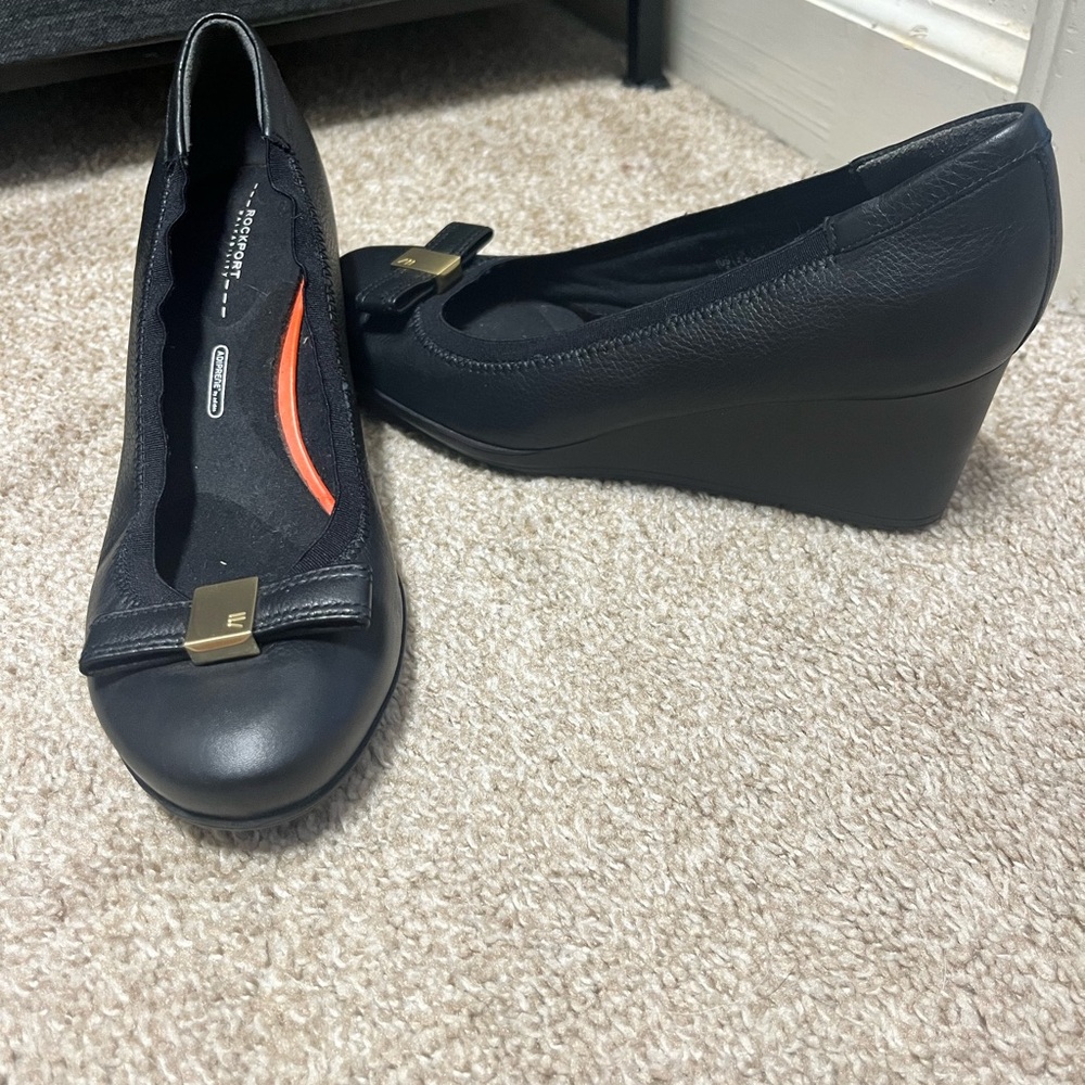 Rockport Black Leather Wedge